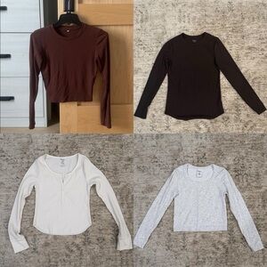 Women’s Size M Tops Bundle | Long Sleeve Basics | Neutral Capsule Wardrobe